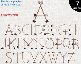 Arrow Embroidery Font – Machine Embroidery Designs (Digital Download)