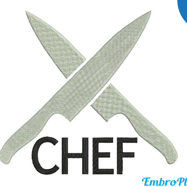 Knifes Chef Kitchen - Design for Embroidery Machine Instant Download Digital Graphic File Stitch 4x4 5x7 inch hoop chef cross cook sign 416e