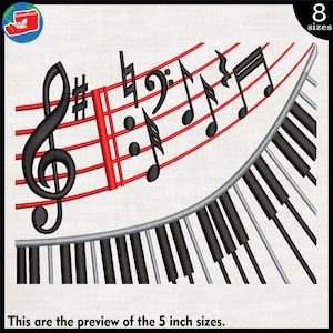 Music Art – Design for Embroidery Machine Instant Download digital embroidering files stitch note musical design style 460e
