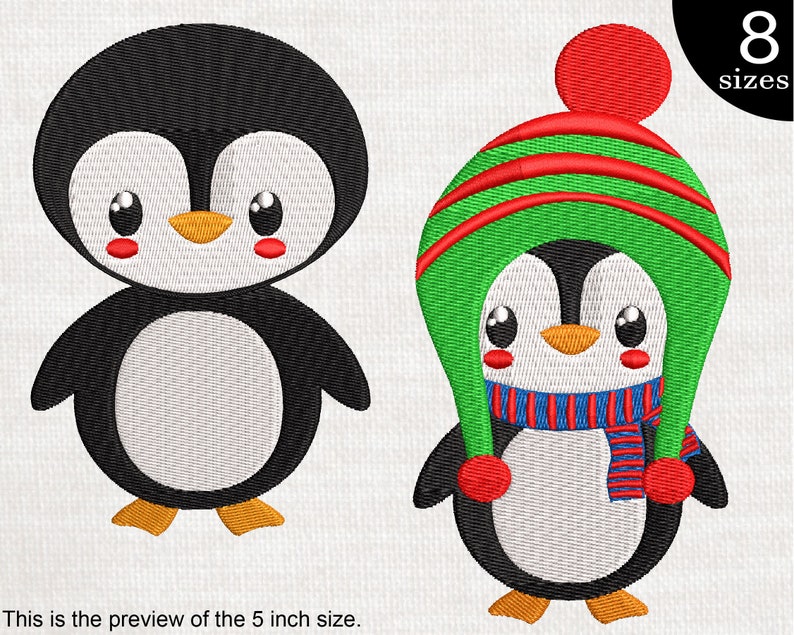 Cute penguin design for embroidery machine instant download  etsy Cute penguin design for embroidery machine instant download  etsy