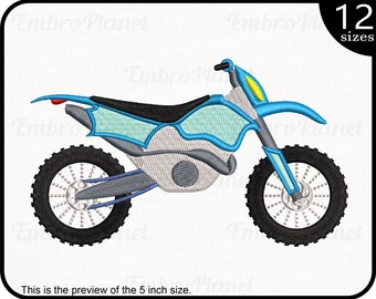 Motocross Bike - Design for Embroidery Machine Instant Download Digital Graphic Full File Stitch Motor Cross Race Boy 93e