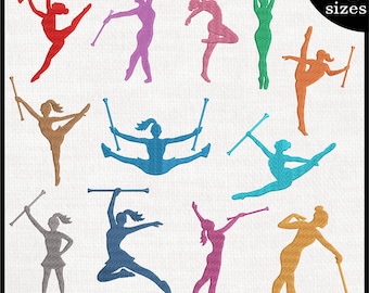 Baton Twirling Girls - Designs for Embroidery Machine Instant Download digital embroidering files stitch 1840e
