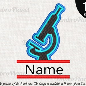 Split Microscope - Design for Embroidery Machine Instant Download digital file stitch sign icon symbol pattern cartoon laboratory 1080e