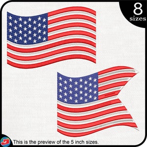 USA Flags - Designs for Embroidery Machine Instant Download digital file stitch sign symbol icon cartoon flag american day 4 july 972e