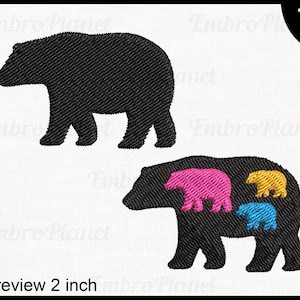Bear Family - Design for Embroidery Machine Instant Download digital file stitch sign icon symbol pattern cartoon silhouette baby kid 1276e