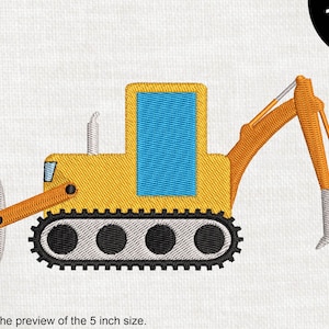 Construction Backhoe - Design for Embroidery Machine Graphic File Stitch Instant Download Commercial Use tool digger yellow excavator 83e