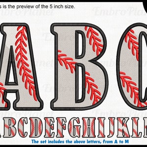Letras de béisbol de la A a la M: diseños para máquina de bordar, descarga instantánea, archivos de bordado digital, puntada 1763e