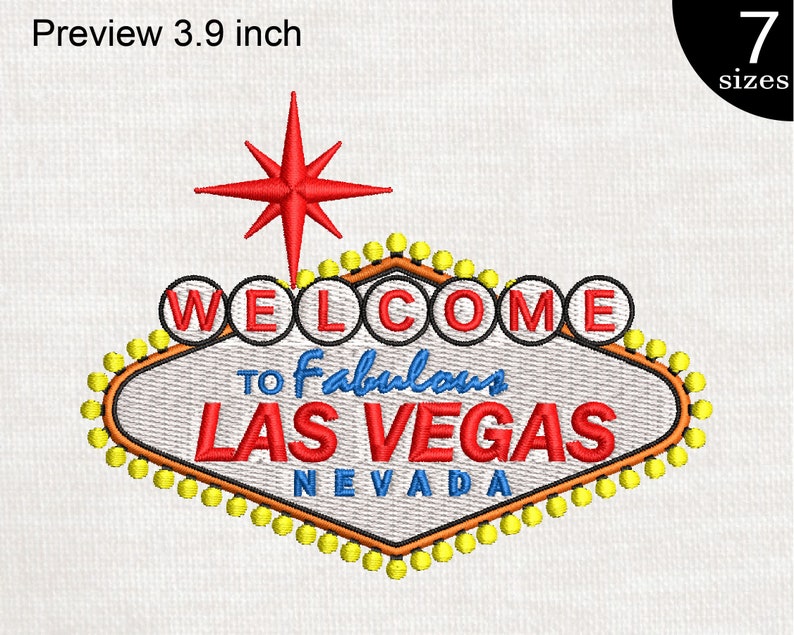 Las vegas sign design for embroidery machine instant  etsy