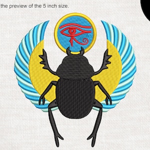 Egypt Flying Beetle  - Design for Embroidery Machine Instant Download digital embroidering file stitch cartoon eye beetle Eye of Horus 310e
