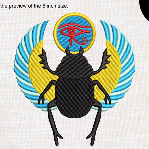 Egypt Flying Beetle  - Design for Embroidery Machine Instant Download digital embroidering file stitch cartoon eye beetle Eye of Horus 310e