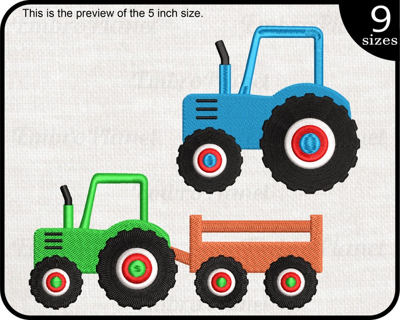 Tractor Embroidery Designs – Farm Machine Stitch Files (digital ...
