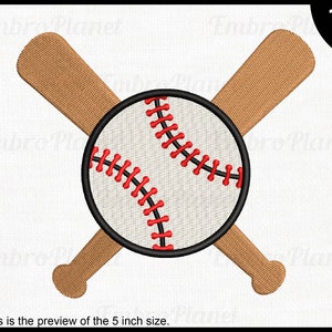 Baseball Bats and Ball Crossed - Design for Embroidery Machine Instant Download digital file stitch icon sign symbol cartoon cross bat 37e
