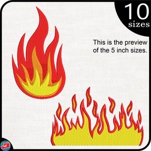 Fire Embroidery Designs – Flame Stitch Files (Digital Download)