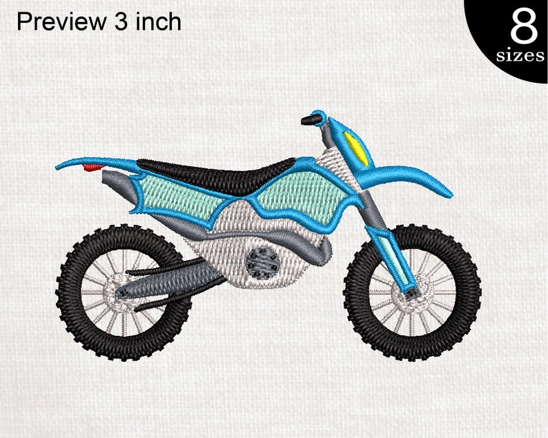 Motocross Bike Design for Embroidery Machine Instant Etsy