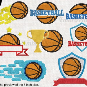 Basketball Designs - Designs for Embroidery Machine Instant Download digital file stitch sign icon symbol cartoon sport cup fire ball 1465e