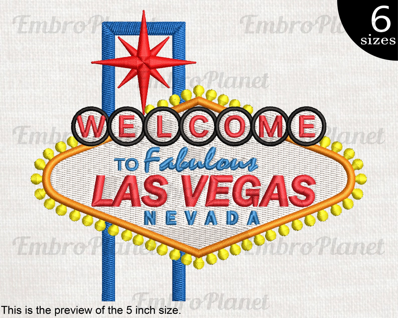 Las Vegas Sign Design for Embroidery Machine Instant Etsy
