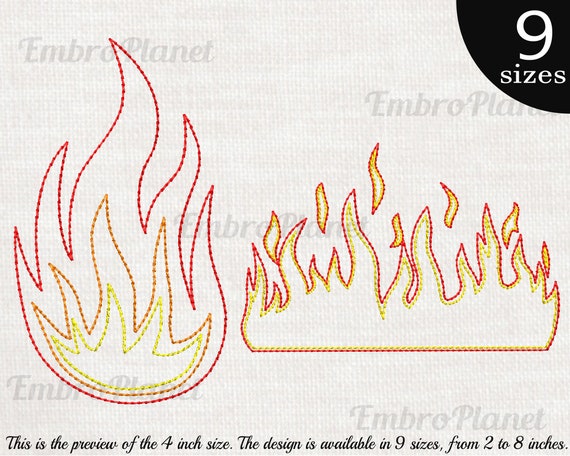 Fire Machine Embroidery Design, Book, Flame Design, Fire Embroidery, Fire  Design, Flames Design, Campfire Design. Camp Fire 