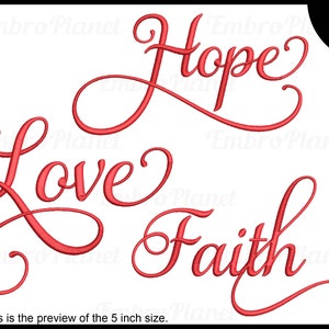 Hope Love Faith - Designs for Embroidery Machine Instant Download digital file stitch sign icon symbol cartoon Christmas Jesus Christ 1704e