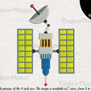Space Satellite - Design for embroidery machine Instant Download digital file stitch sign pattern cartoon space sky satellite sattelite 900e