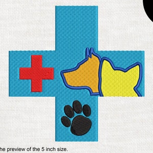 Vet Cross Hond en Kat - Ontwerpen voor Borduurmachine Instant Download digitale bestand steek cartoon Commercieel gebruik huisdier huisdier dier 263e