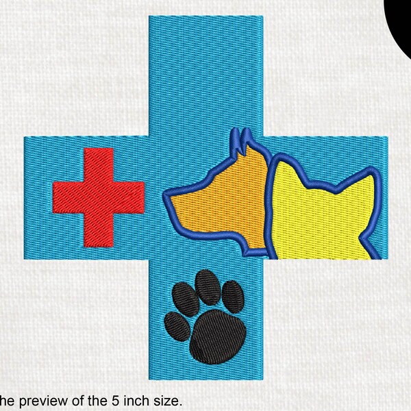 Vet Cross Dog and Cat - Designs for Embroidery Machine Instant Download digital file stitch cartoon Commercial Use pet house animal 263e