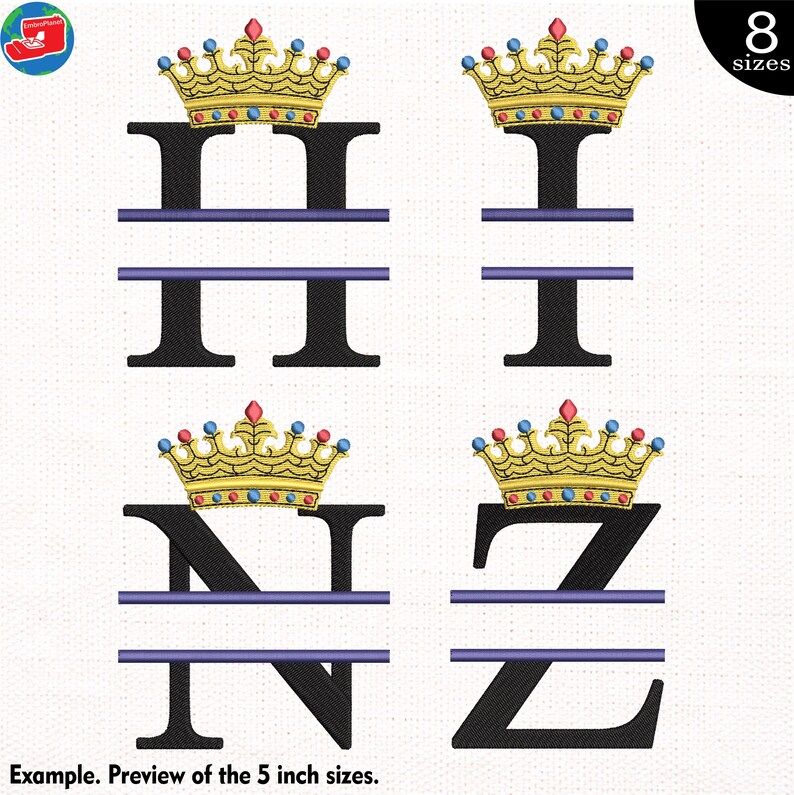Split Royal Regal Embroidery Font – Machine Embroidery Designs Files ...