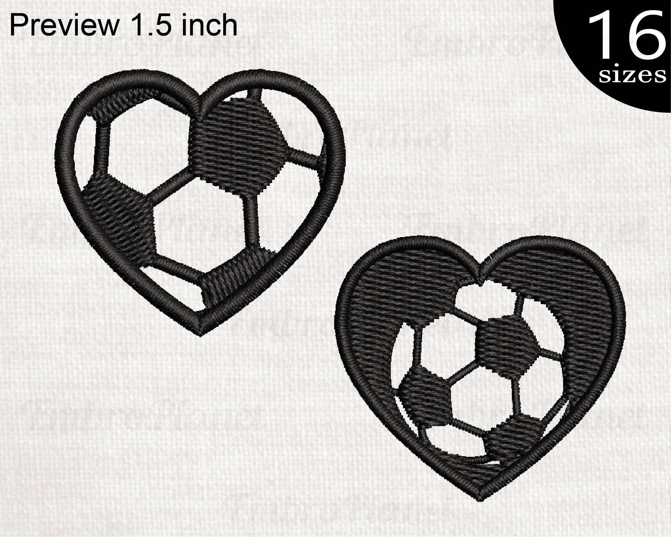 Love Soccer Heart Embroidery Design - Instant Download - Etsy
