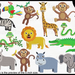 Safari animals - Designs for Embroidery Machine Instant Download digital file stitch sign icon symbol cartoon jungle animal jungle 86e