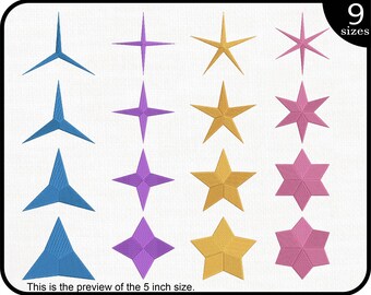 Stars - Designs for Embroidery Machine Instant Download digital embroidering files stitch 1750e