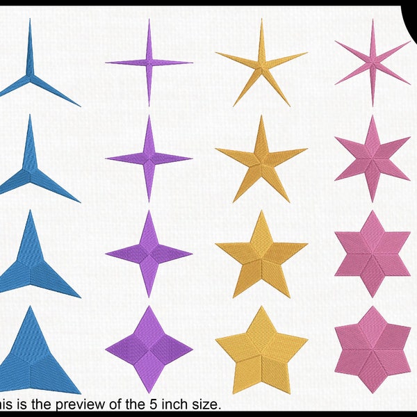 Stars - Designs for Embroidery Machine Instant Download digital embroidering files stitch 1750e