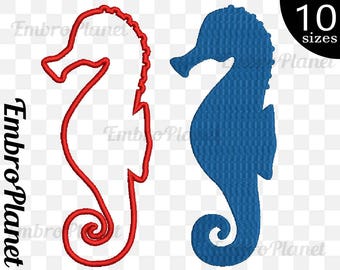 SeaHorse - Designs for Embroidery Machine Instant Download Commercial Use digital file 4x4 5x7 hoop icon symbol sign sea ocean water 703e