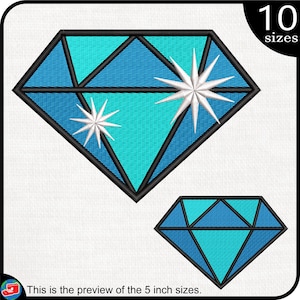 Diamond - Designs for Embroidery Machine Instant Download digital embroidering files stitch girl woman jewel gem diamond treasure 127e