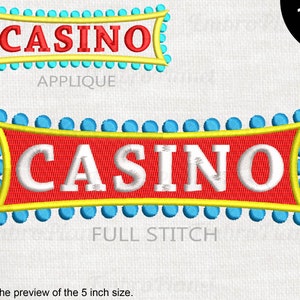 Casino Sign - Designs for Embroidery Machine Instant Download digital embroidering files stitch las Vegas light bet File  133e