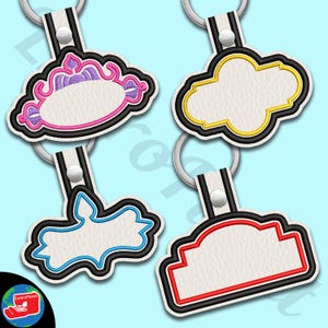 Satin Old Retro Frames Snap Keychain Digital Item - tab key fob ITH keyring keyholder - fit in 4x4 hoop - files for embroidery machine 21ss