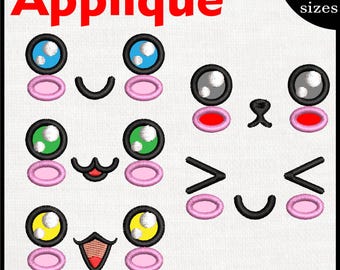 Kawaii Face Embroidery Designs – Happy Cartoon Smile (Digital Download)