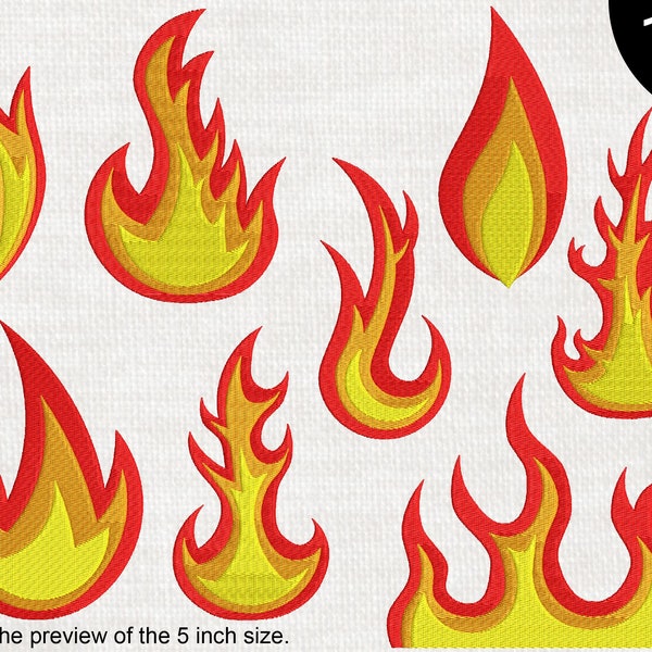 Fires - Designs for Embroidery Machine Instant Download digital file stitch cartoon fire 1614e