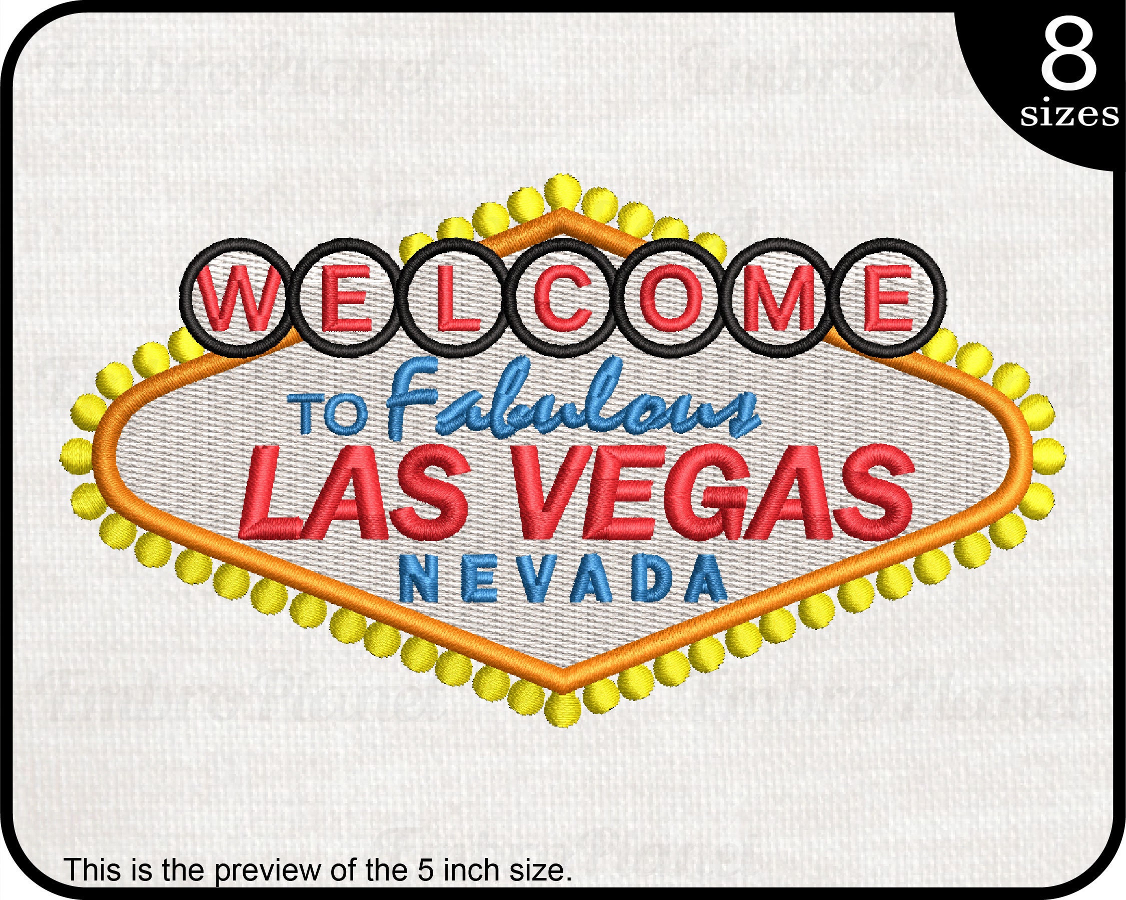 Las Vegas Patch Set - Nevada LV Script Badge 4 (5-Pack, Iron on