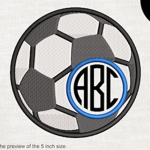 Soccer Ball Add Monogram - Design for Embroidery Machine Instant Download digital embroidering file stitch cartoon add letter initials 1610e