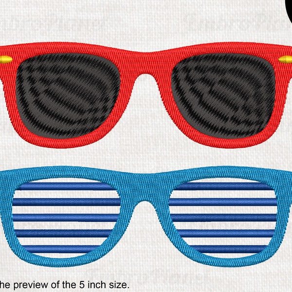 Glasses - Designs for Embroidery Machine Instant Download digital embroidering files stitch summer sun glasses grid 207e