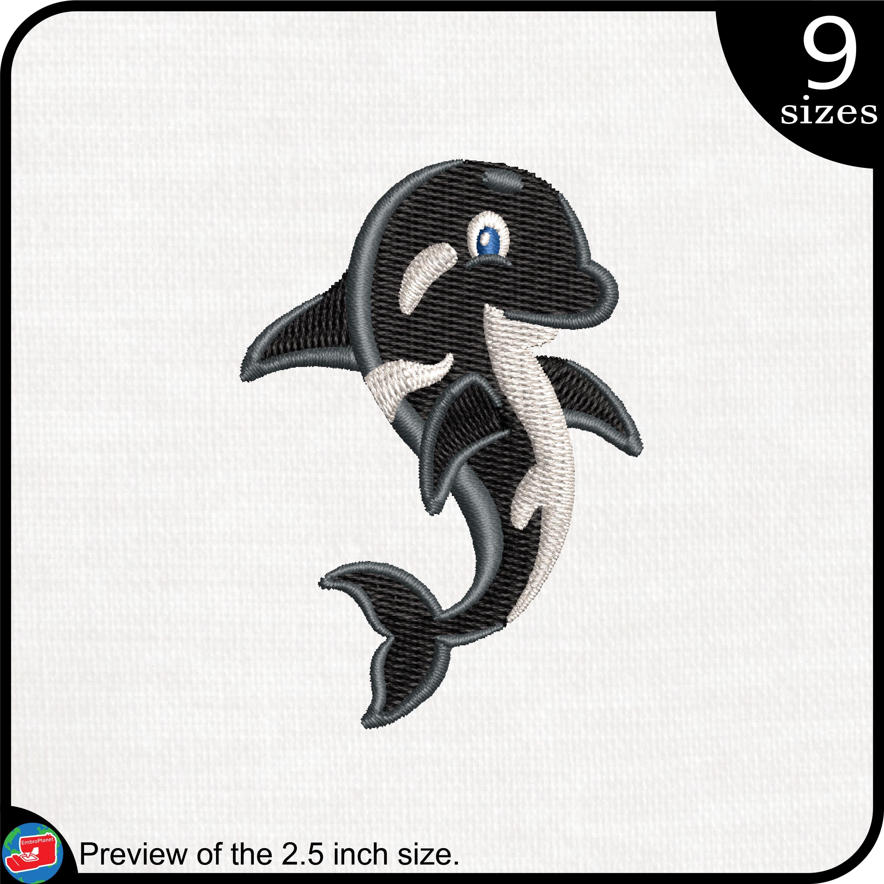 Orca Embroidery Design – Cartoon Ocean Animal Pattern, 9 Sizes (digital ...