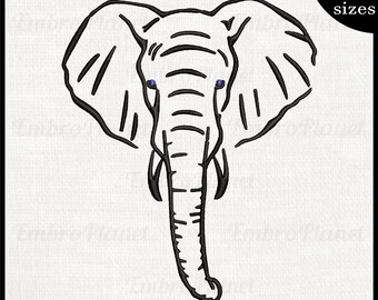 Elephant Embroidery Design – Safari Animal, Instant Download (PES, DST, JEF)
