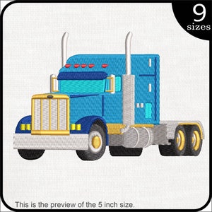 Truck - Design for Embroidery Machine Instant Download digital embroidering files stitch truck head 18 wheeler 1585e