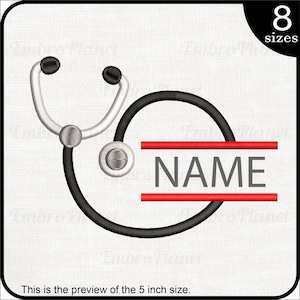 Split Stethoscope - Design for Embroidery Machine Instant Download digital file stitch sign icon symbol pattern cartoon doctor medic 1077e