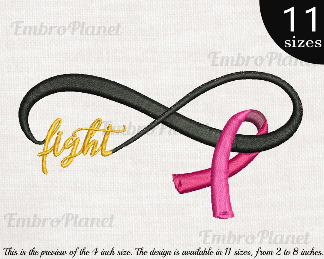Pink Ribbon Fight Embroidery Design - Instant Download - Etsy