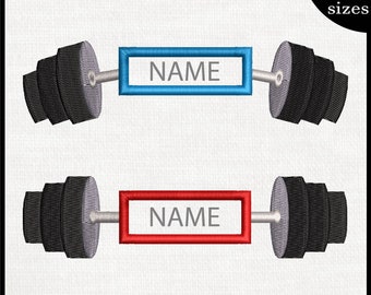 Split Barbell - Designs for Embroidery Machine Instant Download digital file stitch cartoon weights weight gym add name 1606e