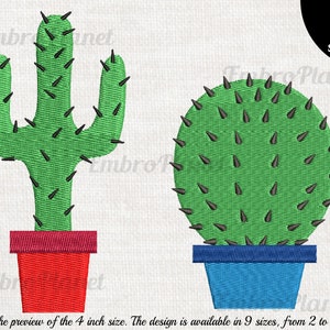 Potted Cactus Embroidery Designs – Machine Embroidery (Digital Download)