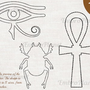 Outline Egypt - Designs for Embroidery Machine Instant Download digital file stitch sign icon pattern cartoon symbol Egyptian ancient 1122e
