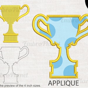 Winner Cup - Designs for Embroidery Machine Instant Download digital file stitch sign icon symbol cartoon cups outline applique fill 101e