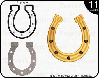 Horseshoe - Designs for embroidery machine, Instant Download digital file stitch sign pattern art applique solid horse shoe luck icon 850e