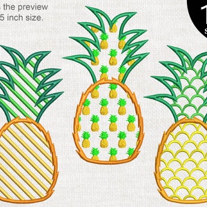 Pattern Pineapples - Design for Embroidery Machine Digital Graphic Filled Stitch Instant Download Commercial Use pineapple tropical 67e